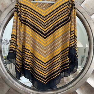 Alfani Chevron Striped Yellow and Black/White Blouse